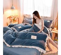 Juego de Cama de 4 Piezas, 2020, Terciopelo de Cristal Grueso, Terciopelo de Leche, edredón de visón Dorado para otoño e Invierno, Color Pasta de Frijoles Rojos, tamaño Queen