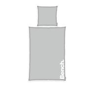 Juego de Cama de Banco, Color Gris Urbano, Funda de Almohada de Aprox. 80 x 80 cm, Funda nórdica de 155 x 220 cm, con Cremallera Lisa de Marca, 100% algodón, Color: Gris/Blanco, número de artículo: