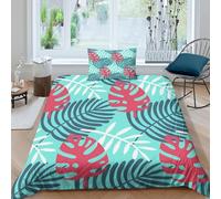 Juego De Cama De Botánica Funda De Edredón Estampado En 3D Microfibra con Cremallera Oculta Aplicable A para Adultos Y Niños Single（135x200cm）