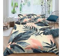Juego De Cama De Botánica Funda De Edredón Estampado En 3D Microfibra con Cremallera Oculta Aplicable A Adolescentes Y Niños King（220x240cm）