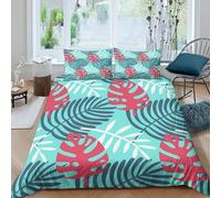 Juego De Cama De Botánica Funda De Edredón Estampado En 3D Microfibra con Cremallera Oculta Aplicable A para Adultos Y Niños Double（200x200cm）