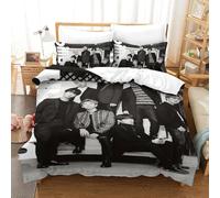 Juego De Cama De BTS Bulletproof Boy Estampado De, Funda Nórdica con Fundas De Almohada 3D para De, Edredón De Cama De Microfibra para Adultos, Niños Y Niñas Single（140x200cm）