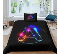 Juego De Cama De Carta Juego De Funda De Edredón Estampado 3D Microfibra con 2 Fundas De Almohada Aplicable A para Adultos Y Niños Single（135x200cm）