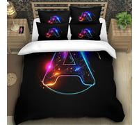 Juego De Cama De Carta Juego De Funda De Edredón Estampado En 3D Microfibra con Cremallera Oculta Aplicable A Adolescentes Y Niños Super King（260x220cm）