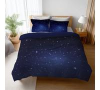Juego de Cama de Espacio Impresión, Azul Marino Microfibra Suave Funda de edredón, Cielo Estrellado Serenidad Funda Nordica para Niños Chico Adolescente 220 x 240 cm + 2 Fundas de Almohada 50x75
