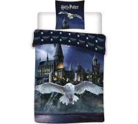 Juego de cama de Harry Potter, funda de edredón de 140 x 200 cm y funda de almohada Hogwarts, 3 unidades, 63 x 63 cm, 100% poliéster
