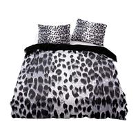 Juego de Cama de Leopardo Gris - Funda Nórdica 135x200 de Guepardo Safari de Microfibra con Textura de Piel de Animal Salvaje de Estilo Africano, Funda de Edredón, Colcha para Niñas y Niños, Deco