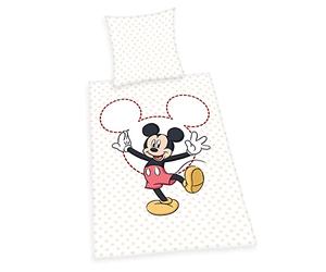 Juego de Cama de Mickey Mouse, Funda de Almohada de 80 x 80 cm, Funda nórdica de 135 x 200 cm, con Cremallera Suave, 100% algodón, Renforcé