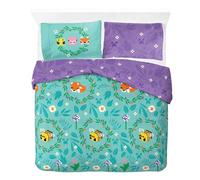 Juego de Cama de Minecraft con Funda de edredón Infantil Doble con Flores de algodón Afelpado - Incluye una Funda de Almohada de 50 x 70 cm