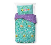 Juego de Cama de Minecraft con Funda de edredón Infantil Individual con Flores de algodón Afelpado - Incluye una Funda de Almohada de 50 x 70 cm