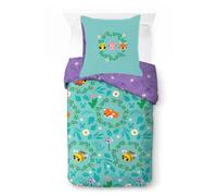 Juego de Cama de Minecraft con Funda de edredón Infantil Individual con Flores de algodón Afelpado - Incluye una Funda de Almohada de 80 x 80 cm