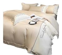 Juego de Cama de Seda Juego de Cuatro Piezas Seda Hielo, sábanas Suaves y sedosas for Dormir Desnudo, sensación Verano, for(Color T,2.0m Sheet 4pcs)