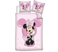 Juego de cama Disney Minnie Pink 1 persona, funda nórdica de 140 x 200 cm + funda de almohada de 65 x 65 cm, polialgodón