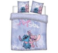 Juego de cama doble Angel & Stitch para 2 personas, funda nórdica reversible de 240 x 220 cm y 2 fundas de almohada de 65 x 65 cm, polialgodón