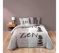 Juego de cama (funda nórdica de 220 x 240 cm y 2 fundas de almohada), diseño zen