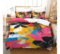 Juego De Cama Funda Nórdica Flores 3 Piezas Impresión 3D con Fundas De Almohada,Microfibra Funda De Edredón para Niños Y Niñas Single（140x200cm）