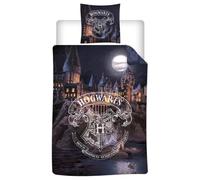 Juego de cama Harry Potter Hogwarts, polialgodón, funda nórdica reversible de 140 x 200 cm + funda de almohada de 65 x 65 cm