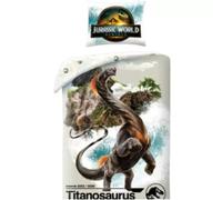 Halantex Jurassic World - Juego de funda nórdica de 140 x 200 cm + funda de almohada a juego - 100% poliéster microfibra - Diseño Titanosaurus