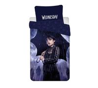 Juego de Cama Miércoles Addams Rain, Funda Nórdica 140 x 200 cm + Funda de Almohada, 100% Algodón, Reversible