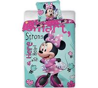 Juego de cama Minnie de microfibra, funda nórdica Minnie de 140 x 200 cm + funda de almohada de 63 x 63 cm (A)