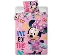 Juego de cama Minnie de microfibra, funda nórdica Minnie de 140 x 200 cm + funda de almohada de 63 x 63 cm (G)