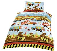 Juego de Cama para Cama Individual Menores de construcción - excavadores and Trucks