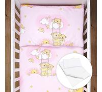 Juego de cama para cuna 4 piezas 135x100 cm edredón y funda nórdica con almohada y funda de almohada - diseño 5