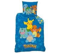 Juego de cama Pokémon, funda nórdica reversible de 140 x 200 cm, funda de almohada de 65 x 65 cm (juego de cama Pokémon -A)
