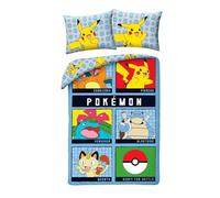 Juego de cama Pokemon Listo para la batalla - Funda nórdica 140 x 200 cm + funda de almohada 70 x 90 cm - Reversible - 100% algodón - Multicolor