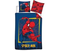 Juego de cama Spiderman de franela 100% algodón, funda nórdica de 140 x 200 cm + funda de almohada de 65 x 65 cm, perfecta para el invierno