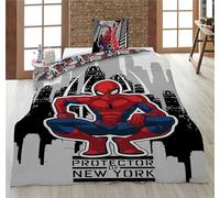 Juego de cama Spiderman New York para 1 persona, funda nórdica reversible de 140 x 200 cm + funda de almohada de 65 x 65 cm, polialgodón