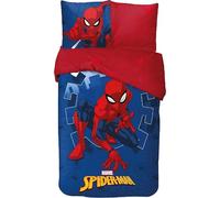 Juego de cama Spiderman para niños, funda de edredón reversible 140x200 cm, funda de almohada 63x63 cm, 100% algodón