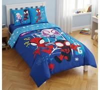 Juego de cama Spidey y Sus Amigos Extraordinarios - Funda nórdica reversible 135 x 200 + funda de almohada 80 x 80 cm - 100% algodón - Diseño oficial Marvel