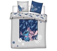 Juego de cama Stitch & Angel para 2 personas, funda nórdica reversible de 240 x 220 cm y 2 fundas de almohada de 65 x 65 cm, polialgodón