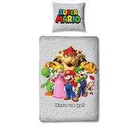 Juego de cama Super Mario 135 x 200 + 80 x 80 cm, tamaño alemán, Nintendo · Mario Luigi & Friends - Ropa de cama infantil