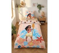 Aymax - Juego de cama Vaiana Flowers, 1 persona, funda nórdica reversible de 140 x 200 cm + funda de almohada de 65 x 65 cm, polialgodón
