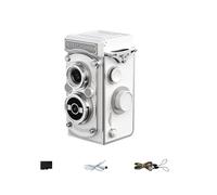 Juego de cámara Digital con Lente y Espacio de, White | Cámara digital de doble lente con mecanismo de bobinado de película simulada y función de ajuste de oscuridad