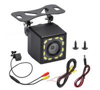Juego de Camara Trasera 720P, Camara Trasera para Coche con Protección IP68, Cámara de Marcha Atrás con Visión Nocturna Nítida y 12 LED para Autocaravanas, Camiones, Autobuses, Remolques, Cable de 6 m