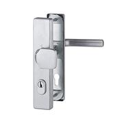 Juego de cambio de seguridad DALLAS en placa PZ88, grosor de la puerta 62-72, con protección contra torsión, acero inoxidable mate