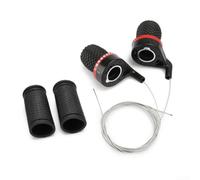 Juego de cambios de engranajes de bicicleta de montaña con empuñaduras de manillar, 7 velocidades de pulgar compatibles con manillares de 22,2 mm, cubiertas de palanca de freno antideslizantes de goma