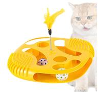 Juego de camino para gatos - Juguete con pista de bola giratoria y plumas para gatos | Juego de enriquecimiento de gatos - Entrenamiento interior Casero, entretenimiento diario y anti aburrimiento