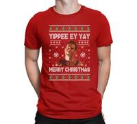 Juego de camiseta para hombre con texto en alemán "Stirb Langsam Merry Christmas" Bruce Willis, rojo, XXL