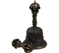 Juego de campana de meditación budista tibetana Nuestra campana de mano súper ruidosa y versátil con diseño floral se usa for meditación, rituales, oraciones y como budista.