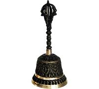 Juego de campana de meditación budista tibetana Sonajeros de mano tibetanos Campanas de meditación y oración Dorje Vajra(Black,Large)