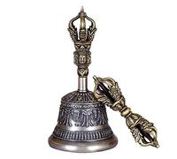 Juego de campana de meditación, Tibetano Campana, Campana de mano tibetana Campana de oración y meditación Dorje Vajra