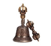 Juego de campana de meditación, Tibetano Campana, La artesanía extraordinaria se vierte en esta hermosa campana de mano for que se destaque entre la multitud.(Size:18.3cm)