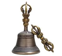 Juego de campana de meditación, Tibetano Campana, Puedes agitar la campana de mano for hacer sonidos relajantes o usar el Dorje for tocar la campana de la manera tradicional tibetana.