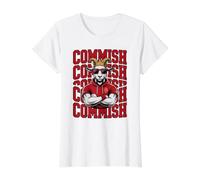 Juego de campeón de Cabra del Comité de Fútbol de Fantasía Silly On King Camiseta gráfica económica, Mujer, Blanco, S