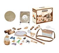 Juego de camping para niños - Haga equipo de campamento, kit de juguetes de explorador | Aventura al aire libre interactivo - Juguete de camping, herramientas de supervivencia realistas con bolsa de