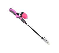 Juego de caña de pescar para padres e hijos, caña ligera y retráctil con carrete, perfecta para aventuras al aire libre con niños (rosa)